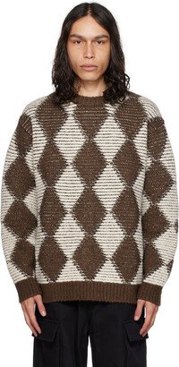 AFTER PRAY Brown & White Dia Sweater