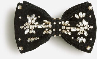 Velvet bow clip with crystals