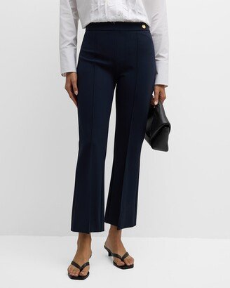 CALLAS Milano Lola Cropped Stretch Crepe Flare Pants