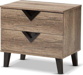 Swanson Modern and Contemporary Wood 2 - Drawer Nightstand - Light Brown