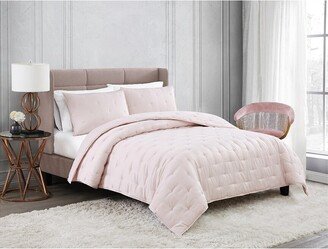 Tufted Matte Satin Blush Quilt Set