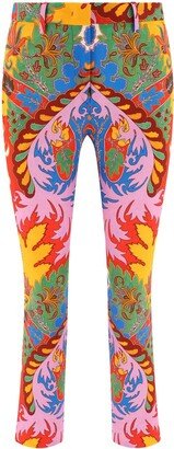 Mid-Rise Paisley Cropped Pants