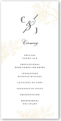 Wedding Program Cards: Romantic Rose Wedding Program, Beige, 4X8 Flat Program, Matte, Signature Smooth Cardstock, Square