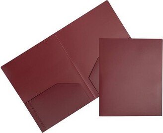 JAM Paper & Envelope JAM Paper Heavy Duty 2-Pocket School Folders Burgundy 6/Pack (383HBGA)