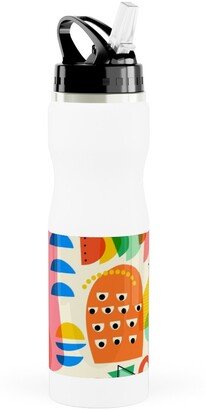 Photo Water Bottles: Abstract Shapes Fun Collage - Multi Stainless Steel Water Bottle With Straw, 25Oz, With Straw, Multicolor