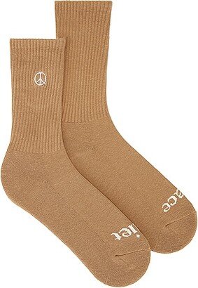 Museum of Peace and Quiet Icon Socks in Beige