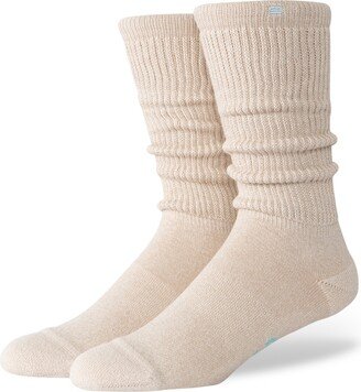 Grey Ivory Slouchy Crew Socks