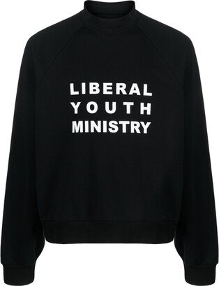 Logo-Print Cotton Jumper-AA