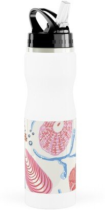 Photo Water Bottles: Seashells - Pink Stainless Steel Water Bottle With Straw, 25Oz, With Straw, Multicolor