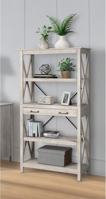 Saint Birch Honduras 4-Shelf Bookcase, Washed Gray