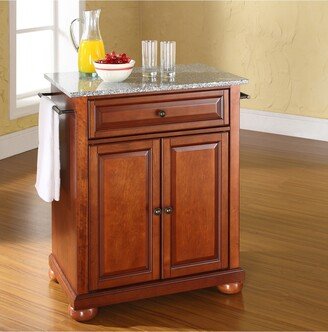 Alexandria Solid Granite Top Portable Kitchen Island