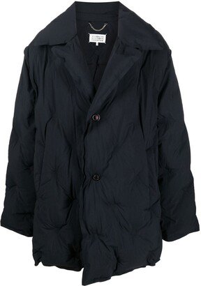 embossed-detail padded coat-AA