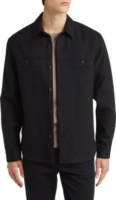 Relaxed Fit Double Face Cotton Blend Shirt Jacket