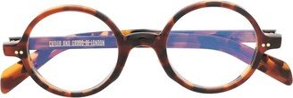 Tortoiseshell-Effect Round-Frame Glasses-AD