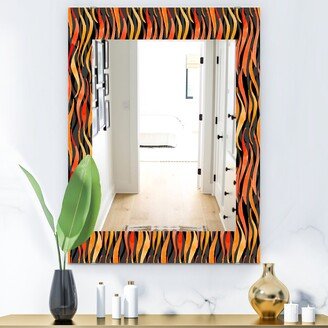 Designart 'Fire Flame Pattern' Modern Mirror - Printed Wall Mirror