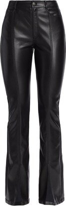 Shanis Vegan Leather Split-Hem Pants