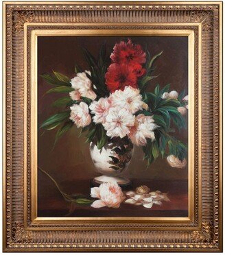 By Overstockart Peonies in a Vase with Regal Frame, 28.5 x 32.5