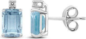 Gemstones 14K 0.64 Ct. Tw. Diamond & Aquamarine Earrings