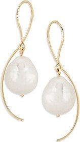 14K Yellow Gold Cultured Freshwater Baroque Pearl Drop Earrings - 100% Exclusive