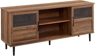 Modern Wood and Glass Door Console TV Stand for TVs up to 65 - Saracina Home