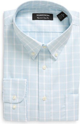 Trim Fit Non-Iron Royal Oxford Grid Check Button-Down Dress Shirt