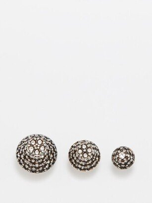 Set Of Three Cagole Crystal-embellished Earrings