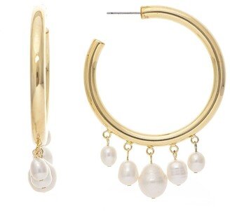 18K Plated 12Mm Pearl Earrings