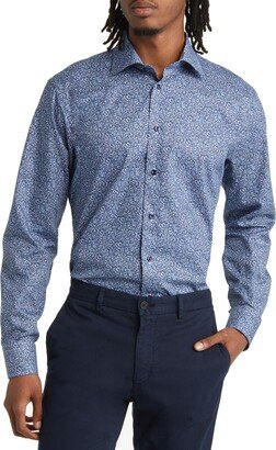 Slim Fit Floral Cotton Dress Shirt