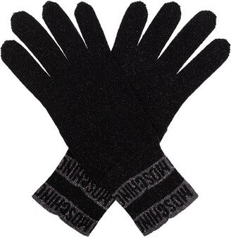 Logo Intarsia-Knit Gloves-AA