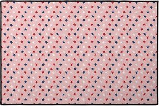 Door Mats: Patriotic Stars Door Mat, Pink