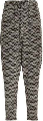 Houndstooth Pleated Trousers