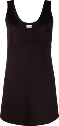 V-neck sleeveless wool dress-AA