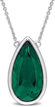 14K 5.00 Ct. Tw. Created Emerald Pendant Necklace