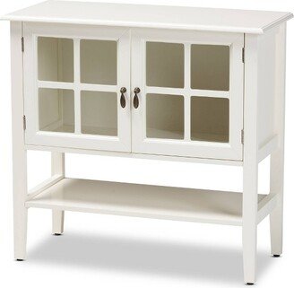 Chauncey Wood and Glass 2 Door Kitchen Cabinet White