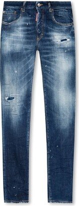 Logo Patch Distressed Jeans-AG