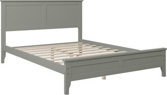 Modern Gray Solid Wood Full Platform Bed