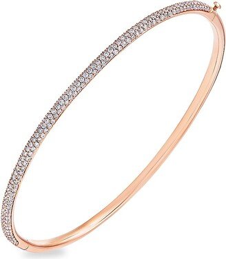 Moonlight 18K Rose Gold & Diamond Three-Row Slim Bangle