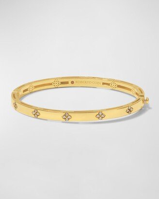 Love in Verona 18k Yellow Gold Diamond Flower Bangle