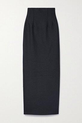 Loxley Pinstriped Wool-blend Maxi Skirt - Blue