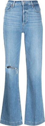 Leenah ripped-detail bootcut jeans