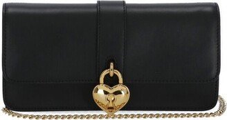 Padlock Detailed Foldover Top Crossbody Bag