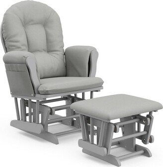 Storkcraft Hoop Glider and Ottoman - Pebble Gray Frame/Light Gray Fabric