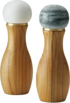 Pantryware Teakwood & Marble Salt and Pepper Grinder, Set of 2