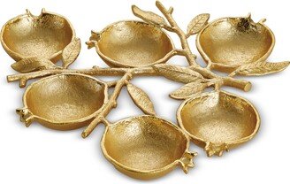 Pomegranate 6-Compartment Seder Plate