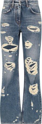 Straight-Leg Distressed Jeans-AI