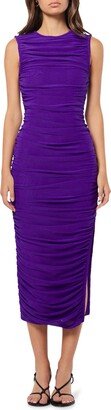 Debbi Sleeveless Ruched Midi Cocktail Dress