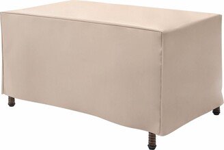 Modern Leisure Basics Patio Ottoman/Coffee Table Cover, 37L X 22W X 17H, Beige - 37L x 22W x 17H