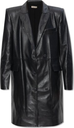 The Mannei ‘Greenock’ Leather Coat - Black
