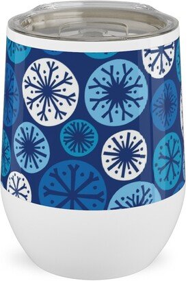 Travel Mugs: Snow Daze Stainless Steel Travel Tumbler, 12Oz, Blue