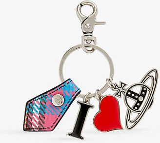 Macandy Tartan Branded-charm Metal and Leather Keyring